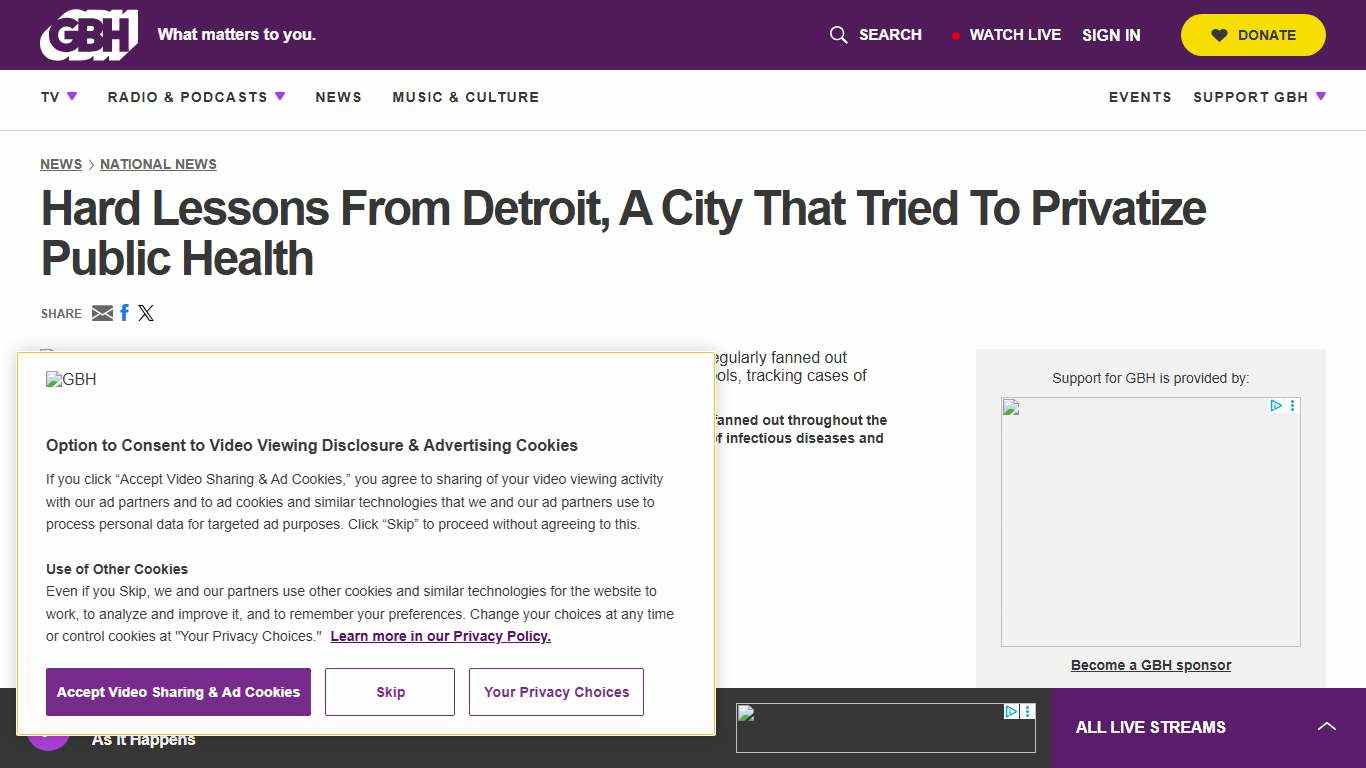 Hard Lessons From Detroit, A City That Tried To Privatize Public Health GBH